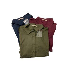 Bundle Of 3 Active USA 3/4 Sleeves Button Down Shirts